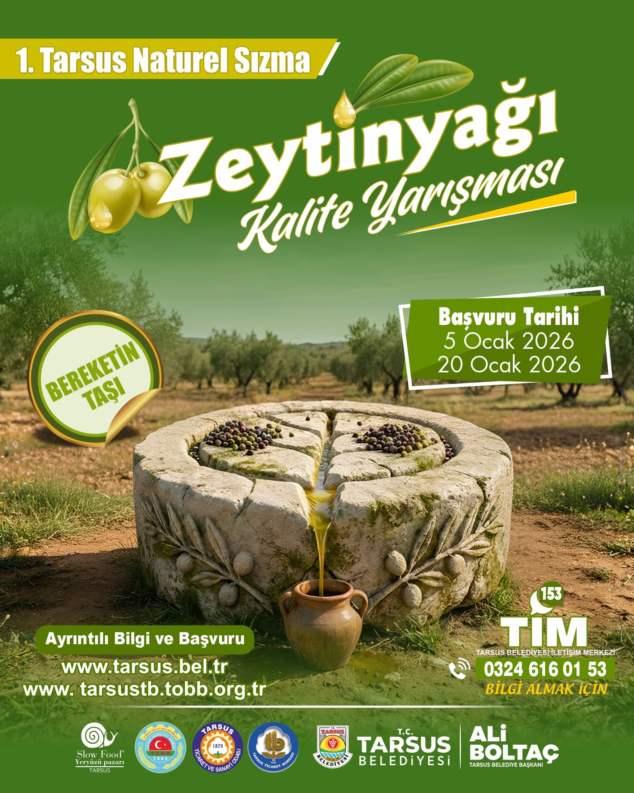 1.TARSUS NATÜREL SIZMA ZEYTİNYAĞI KALİTE YARIŞMASI